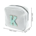 thumbnail image 2 of Unique Bargains 1 Pc Letter K Pattern Makeup Bag for Travel White Corduroy, 2 of 6