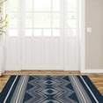 thumbnail image 3 of Linon Outdoor Washable Area Rug Collection, Navy and Ivory, 3' x 5', 3 of 7