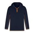 thumbnail image 4 of lkfuzj Pullover Hoodie Pocket Solid Color Half Cut Half Zip Man Long Sleeve Hoodless Casual Outwear Jackets Soft Clothing T-Shirts For Men Navy, 4 of 6
