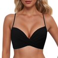 thumbnail image 1 of MKLEKYY Trajes De Baño Mujer 2 Piezas Women Back Stainless Steel Hooks Swimwear Tops Underwire Full Coverage Bikini Top Push Up Swim Crop Top Tie Back Bathing Suit Tops, 1 of 5