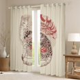 thumbnail image 2 of Manfei Japanese Cat Curtains Pack of 2 (42x84 Each),Cute Kitten Curtains Blackout,Boho bohemian Exotic Style Bedroom Curtains For Adults,Luxury Bedroom Decor, 2 of 6