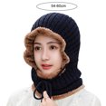 thumbnail image 5 of Winter Hats for Women, Warm Hooded Scarf Hat for Women Balaclava Knit Skull Cap Beanie Hat with Drawstring, 5 of 8