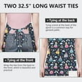 thumbnail image 6 of Dark Blue Princess Castle Pattern Apron-Garden Aprons for Women with Pockets-Cotton Linen Waterproof Kitchen Cooking Gardening Aprons Adjustable for Kitchen,Cooking,BBQ and Salon 33x27 Inch, 6 of 7