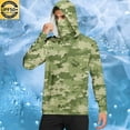 thumbnail image 2 of Hoodies for Men UPF 50+ Sun Protection Camouflage Hoodie Long Sleeve Fishing Hiking Shirt with Face Mask M, 2 of 7