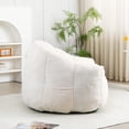 thumbnail image 5 of Bean Bag Chair with Armrests, High-Density Foam Stuffed Lazy Sofa Chair for Adults, Comfortable Beanbag Seating for Living Room, Bedroom, or Reading Corner, Soft and Supportive Design, White, 5 of 8