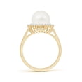 thumbnail image 2 of ANGARA Freshwater Cultured Pearl Ring with Floral Halo in 14K Yellow Gold for Women | June Birthstone, Birthday, Anniversary, Jewelry Gift for Women | Natural Pearl Ring, 2 of 8
