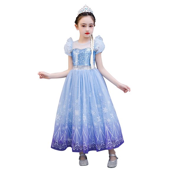 Girls Princess Dress Costume - Luxury Sequin Birthday Party Dress Up for Girls 2-10 Years