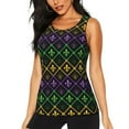 thumbnail image 3 of Goofa Mardi Gra Geometric Printed Womens Workout Tops for Women Sleeveless Yoga Shirts Athletic Running Tank Tops Sleeveless Gym Clothes Workout Apparel-XX-Large, 3 of 9