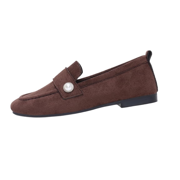 Ahabrexf Women's Loafers Slip On Casual Shoes Round Toe Flat Moccasins with Cushioned Insole Soft Outsole Versatile for Spring Work Daily Commute