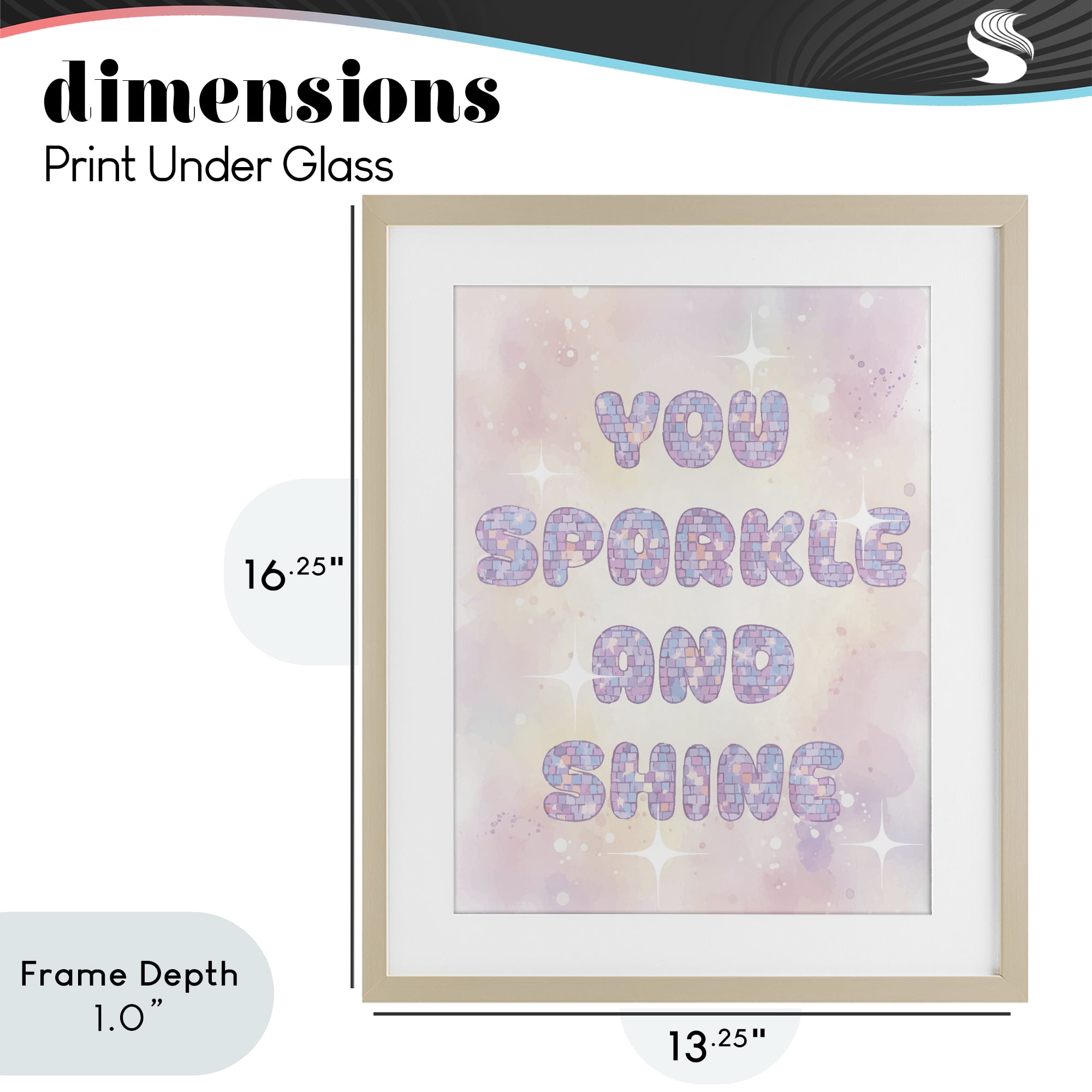 Stupell Industries You Sparkle And Shine Pastels Birch Framed Print Under Glass, design by Lil' Rue