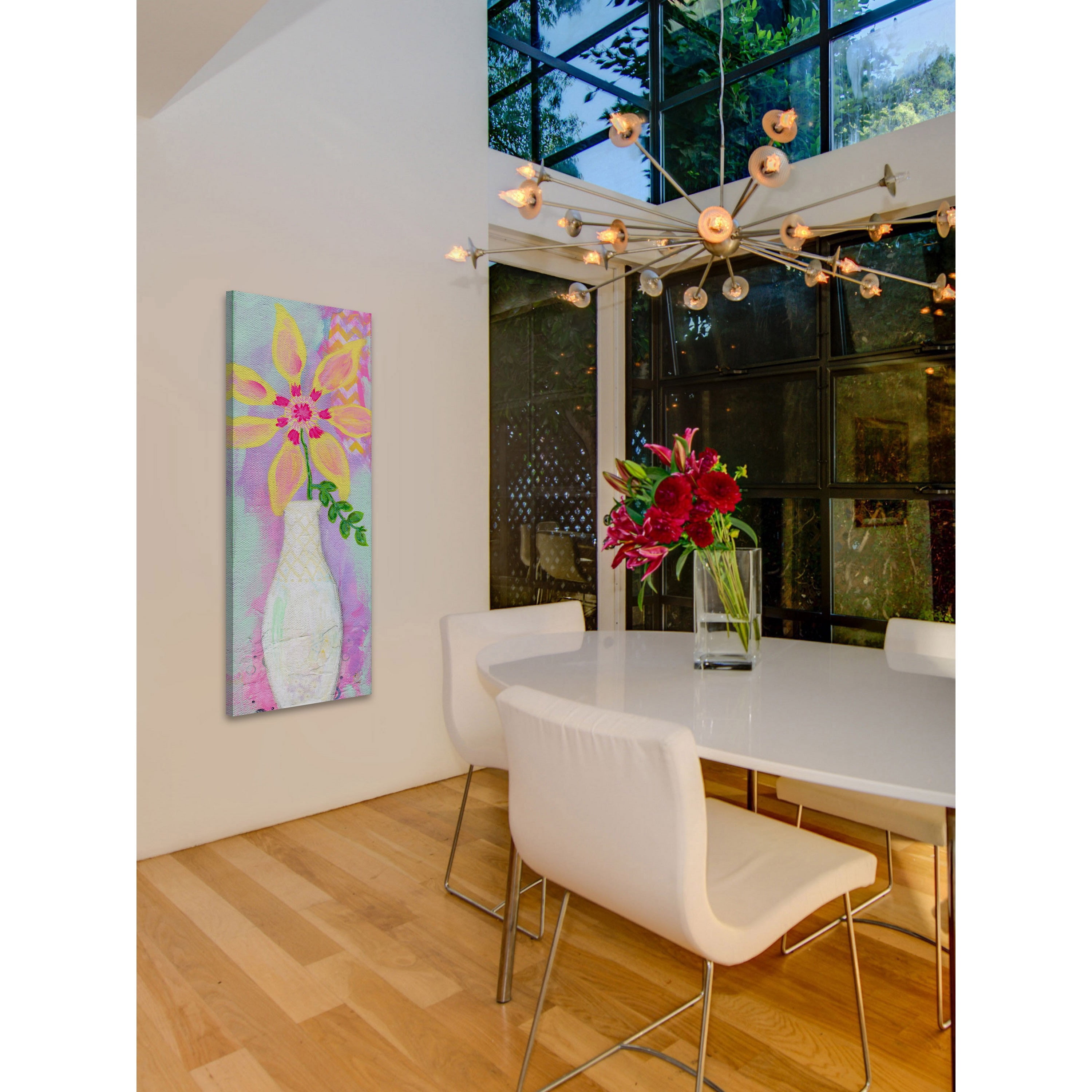 Marmont Hill "Yellow Pinwheel" by Jill Lambert Painting Print on Wrapped Canvas