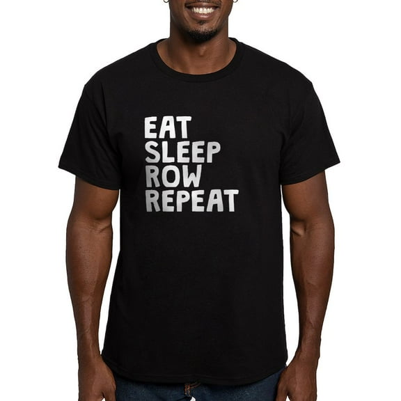 CafePress - Eat Sleep Row Repeat T Shirt - Men's Fitted T-Shirt