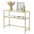 thumbnail image 5 of Ktaxon 2-Tier Glass Console Sofa Table, Modern Entryway Living Room Table with Tempered Glass Shelf Accent Table for Home Decor, Gold, 5 of 12