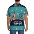 thumbnail image 5 of KLL Let's go Travel Print Men's Shirt Short Sleeve Button Down Summer Cuba Beach Shirts- 4X-Large, 5 of 7