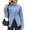Light Blue #081, variant on Women's Oversized Jean Jacket Vintage Washed High Neck Denim Jacket Asymmetrical Button Down Street Style Coat, M