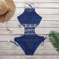 thumbnail image 3 of Wxolcjlv Women's One-Piece Swimsuit High Waisted Knitted Hollow Backless Camisole Bikini Style Swim Suits, 3 of 6