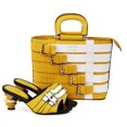 thumbnail image 1 of Italian Design Shoe And Bag Set In Attractive Contrasting Colours High Quality Handmade Lady Shoes & Matching Hand Bag, 1 of 1