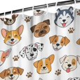 thumbnail image 3 of Dog Head and Dog Paw Print Modern Waterproof Shower Curtain Set with 12 Hooks, Washable Decorative Bathroom Shower Curtain, 3 of 6