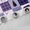 thumbnail image 4 of Homewish Jungle Animal Deer Bear Black Out Curtains for Kids Boys Girls,Geometric Plaid Grid Curtains Pack of 2 (42x63 Each),Black Purple Bedroom Curtains,Luxury Bedroom Decor, 4 of 6