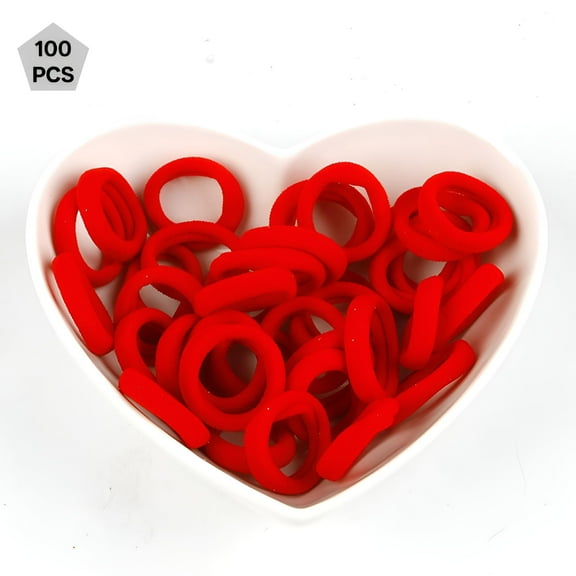 VANIDO "80 Pcs Baby Hair Ties, Cotton Toddler Hair Ties for Girls and Kids(2 Colors) - Red"