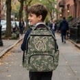 thumbnail image 5 of Yuyamidu 17 Inch Kids School Backpack for Girls Water-Resistant Polyester Multi-Pocket Green Camo Bow Bookbag Lightweight Duck Daypack for Elementary Back to School Supplies, 5 of 8