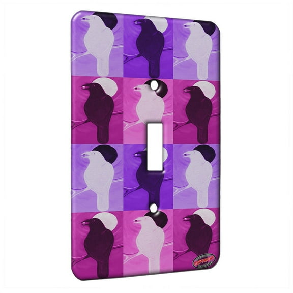 KuzmarK™ Single Gang Toggle Switch Wall Plate - Tidbit Pink Pattern Art by Denise Every