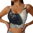 thumbnail image 1 of Fotbe Mystical Bull in Fog Sujetador Deportivo Largo sin Aros para Mujer con Almohadillas y Soporte Medio, Transpirable y Absorbente, Camiseta Tipo Chaleco o Tank Top-Small, 1 of 8