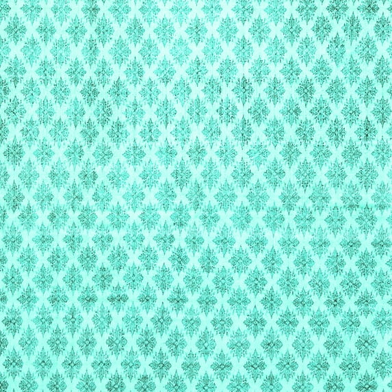 Ahgly Company Indoor Square Trellis Turquoise Blue Modern Area Rugs, 8' Square