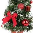 thumbnail image 4 of 15.7 inch Battery Powered Desktop Christmas Tree Ornaments with Hanging Decorations Pine Tree for Home Indoor Decoration Ornaments Silver, Gold, Red(Battery Not Included), 4 of 11