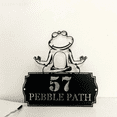 thumbnail image 3 of Glowneon Personalized Frog House Number Metal Sign, Frog Address Sign, 3 of 4