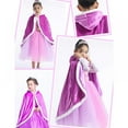 thumbnail image 2 of Esho 2-9Y Children Christmas Costumes Princess Cloak, Kids Xmas Santa Claus Velvet Hooded Cape Robe, Toddler Girls Boys Party Masquerade Capes Dress up for Halloween Christmas Carnival, 2 of 6