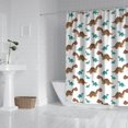 thumbnail image 2 of Brown and Teal Dinosaur Pattern Shower Curtain 72"x84" ,Bathroom Decorative Shower Curtains Set with 12 Hooks,Modern Waterproof Washable Shower Curtain, 2 of 6