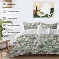 thumbnail image 3 of 3 Piece Green Palm Trees Duvet Cover Set California King,Microfiber Comforter/Quilt Cover with Corner Ties and 2 Pillowcases,Summer Botanical Tropical Leaves All Season Bedding with Zipper Closure, 3 of 8