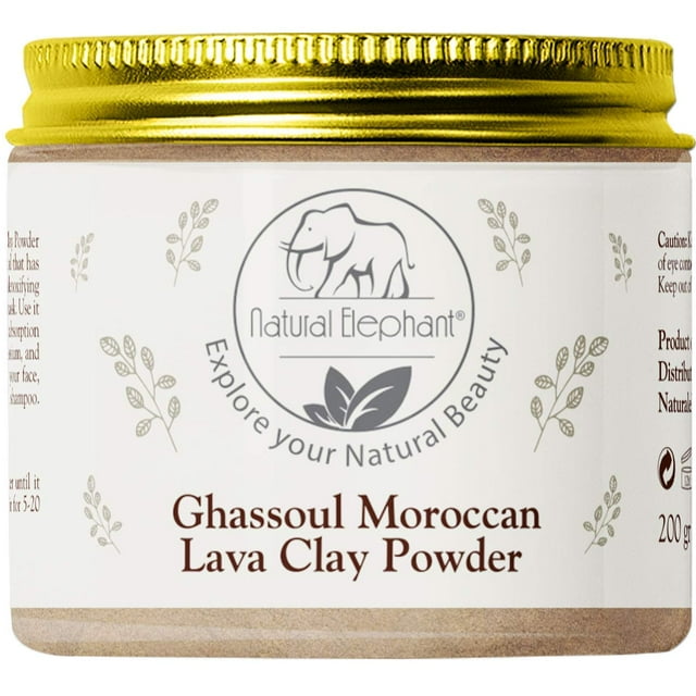 Arcilla en polvo Natural Elephant Ghassoul Moroccan Lava 200 g
