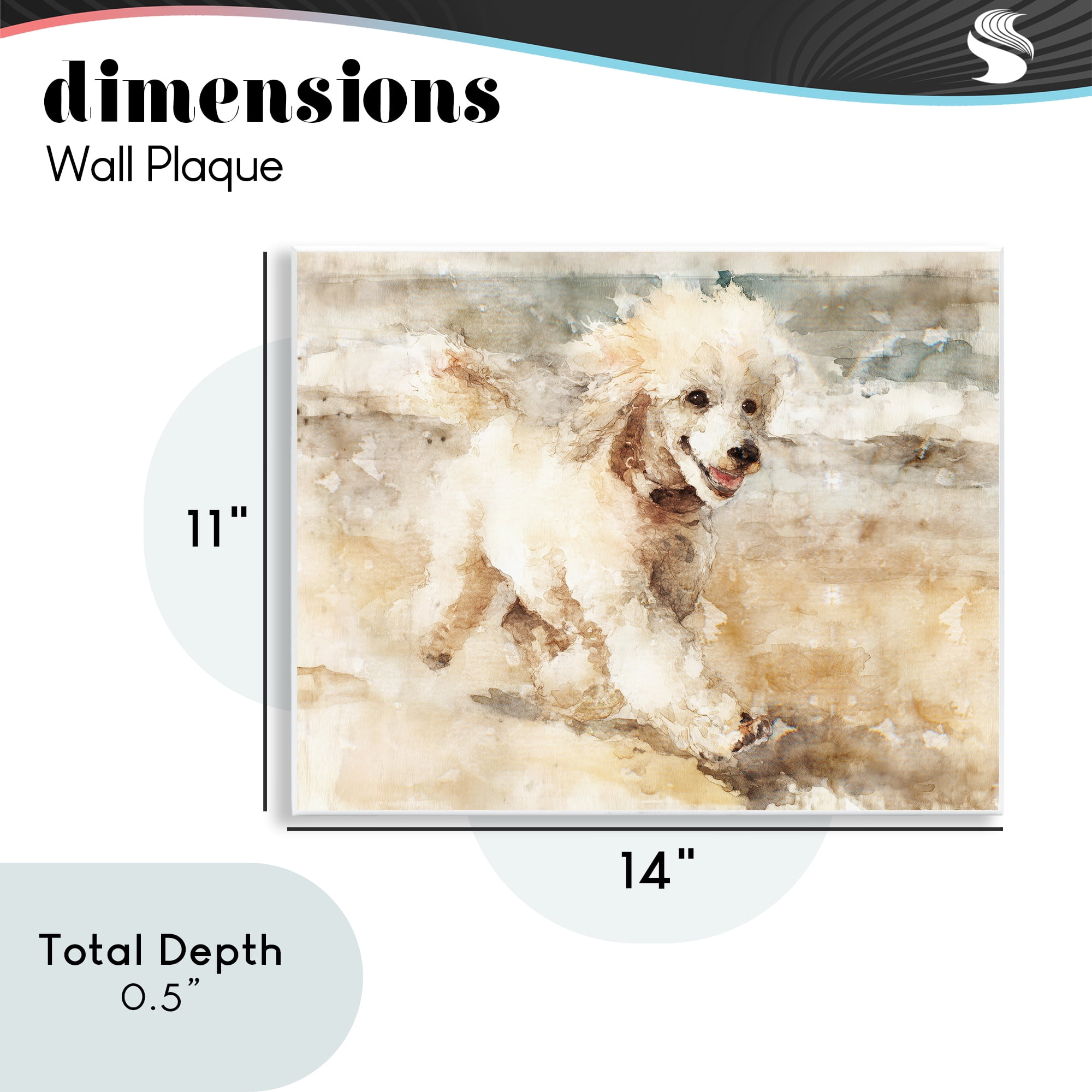 Stupell Industries Coastal Breeze & Poodle Wall Plaque Art, design by Svetlana Aleynikova