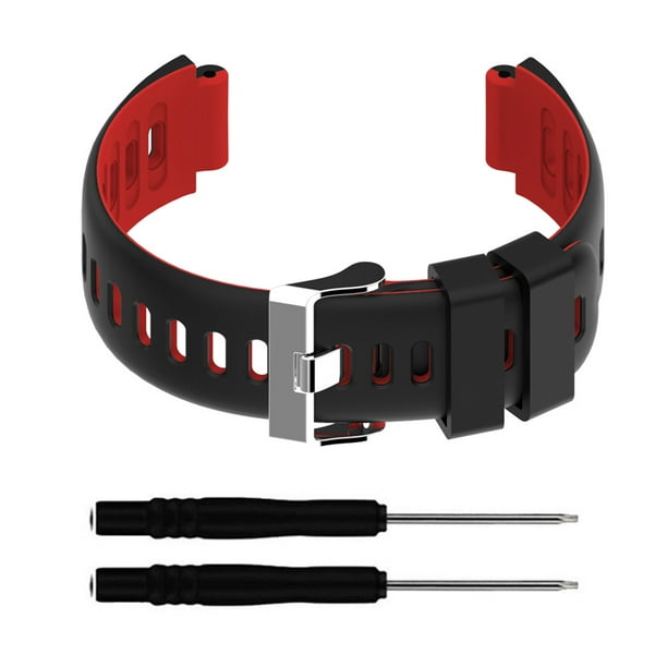 Vonky Watch Strap Sport Sangle Sangle Bande de montre Remplacement pour  Garmin Forerunner 220/230/235/620/630 / 735XT, Noir rouge 