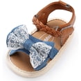 thumbnail image 7 of Infant Baby Girls Summer Sandals Indoor Slippers Open Toe Lace Princess Dress Wedding Flats Shoes Newborn Toddler Soft Non-slip Sole First Walker Crib Shoes 0-18 months, 7 of 7