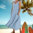 thumbnail image 3 of Summer Beach Vestidos European Pockets Vest Dress Female Clothing (Orange S), 3 of 9