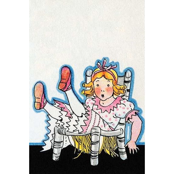 Goldilocks breaks Baby bear's chair-Fine Art Canvas Print (20" x 30")