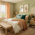 thumbnail image 6 of Topfinel Orange Green Decorative Throw Pillow Covers for Sofa,Green Natural Bed Living Room Decor-Square Pillows,Set of 4,18x18 Inch, 6 of 7