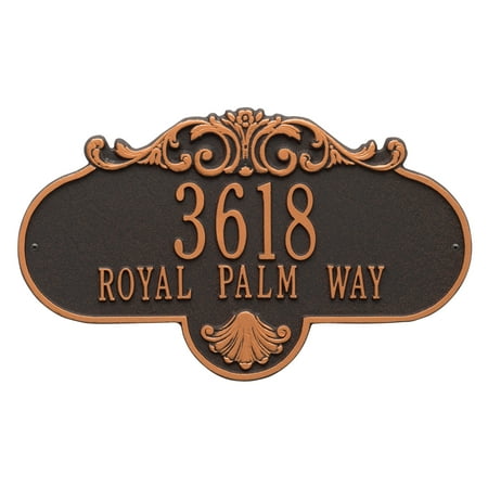 Whitehall Products 2018OB Grande Wall Two Line Rochelle Address Plaque, Oil Rubbed Bronze