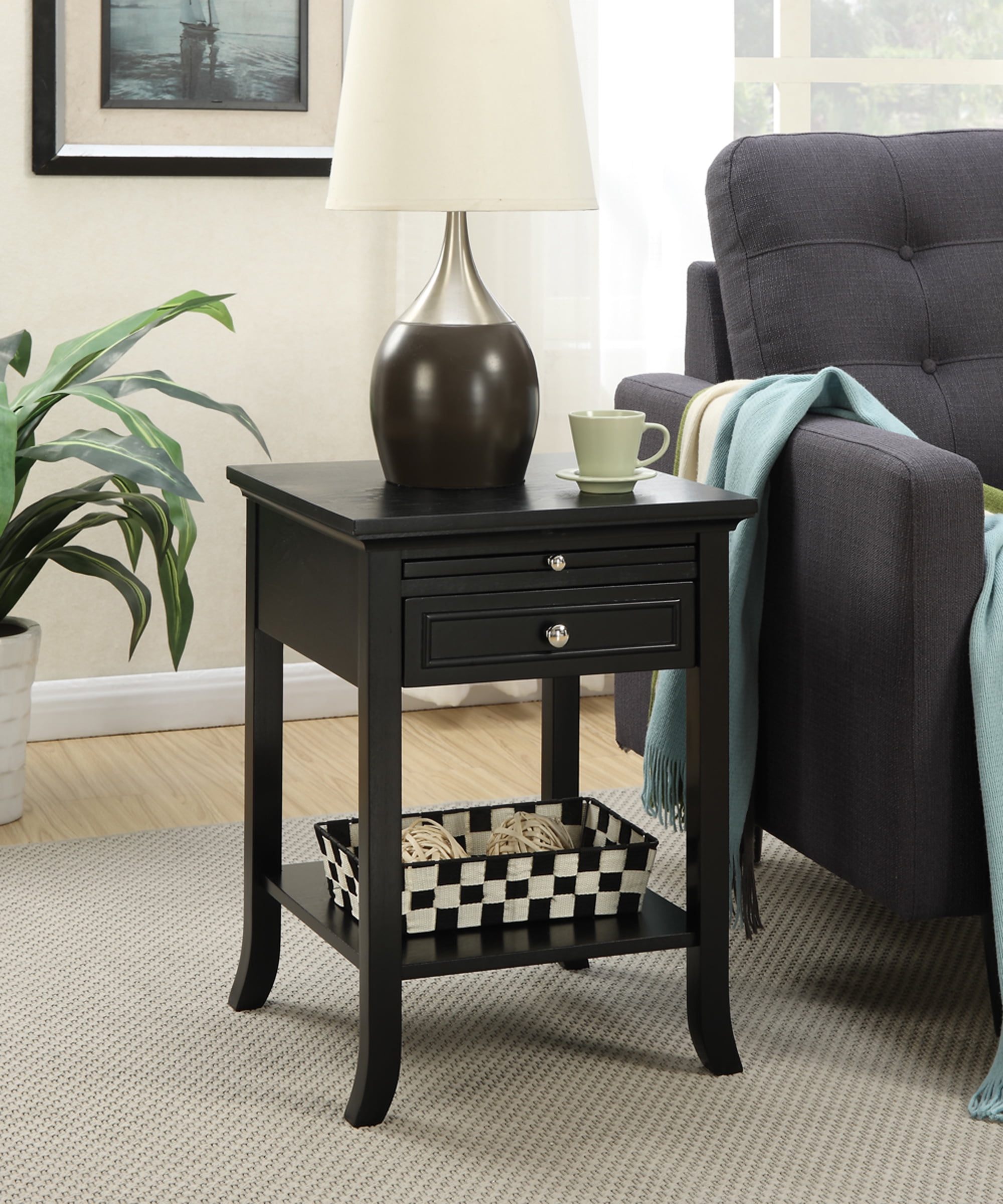 Convenience Concepts American Heritage Logan End Table with Drawer and Slide Cherry 7102045CH
