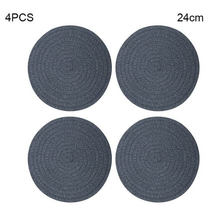 

Ringshlar 4 PCS Round Knitting Cup Coaster Heat Resistant Cotton Rope Dining Table Plate Mat Protects Table from Burnt out