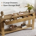 thumbnail image 4 of Finmind 67-Inch Console Table with 3 Drawers,  Long Sofa Table Behind the Couch with Storage Shelf, Narrow Farmhouse Entryway Furniture for Living Room, Hallway, Foyer, Oak Brown, 4 of 8