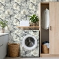 thumbnail image 4 of Peel and Stick Wallpaper Birds Floral Vintage Hibiscus Flower Grey White Wall Mural 17.7in x 9.8ft Self Adhesive Removable Wall Paper Renter Friendly Wallpaper for Nursery Bedroom Cabinets, 4 of 8