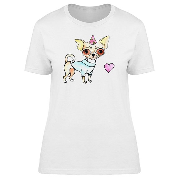 Cute Chihuahua In Its Birthday Tee Women's -Image by Shutterstock
