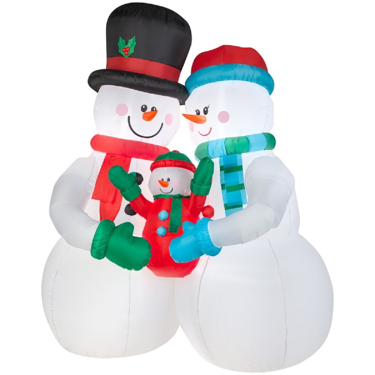Inflatable Led Giant 10 X 8 Snowman Family