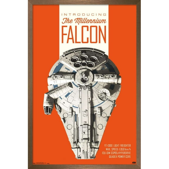 Star Wars: Solo - Millennium Falcon Wall Poster, 22.375" x 34", Framed