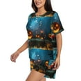 thumbnail image 5 of Sigee Spooky Halloween for Sleepwear Casual Pjs with Pockets Women's Pajamas Sets Shorts 2 Piece Short Sleeve Lounge Sets Large, 5 of 9