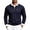 Blue, variant on Jessboyy Mens Sweatshirts no Hood Long Sleeve Quarter Zip Pullover Work Casual Golf Waffle Knit Pullover Shirts Collared Sweatshirt Fall Winter Gray,L